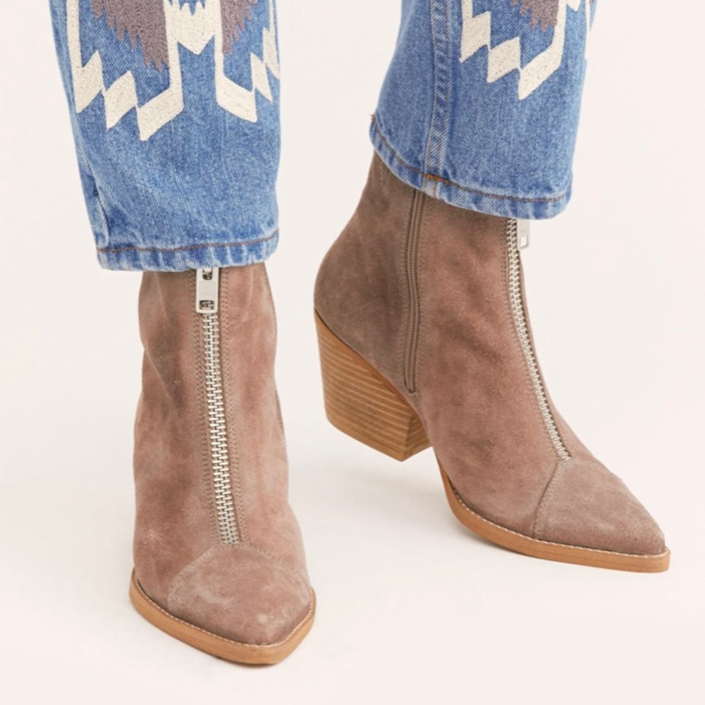 RARE! Jeffrey Campbell - Landyn Suede Zip Front Boots